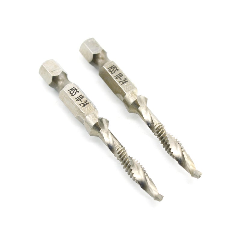 TEMO تيمو 2 قطعة 10-24 مجموعة مثقاب ومغزل متعدد الاستخدامات مع إزالة الحواف ورأس سداسي - Image 2